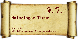 Holczinger Timur névjegykártya